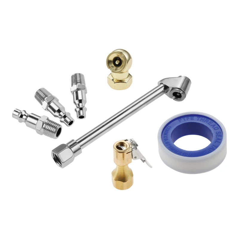 

1/4" Closed Ball Air Chuck 1/4" Female NPT Dual Head Air Chuck & 1/4" Closed Flow Tire Chuck with Air Hose Quick Connect Adapter