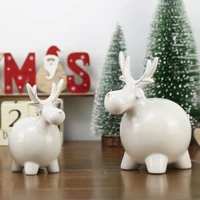 european deer figurines ceramic crafts animal figures for home decor elk angel miniatures room decoration accessories fashion