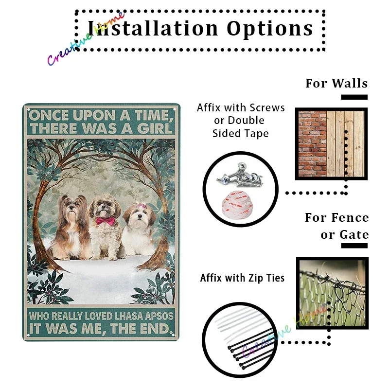 Once Upon A Time There Was Girl Who Really Loved Lhasa Apsos Dog Lover Металлические жестяные вывески