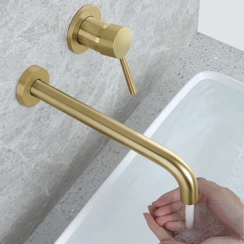 Скрытый смеситель для домашнего туалета полностью медный черный раковины