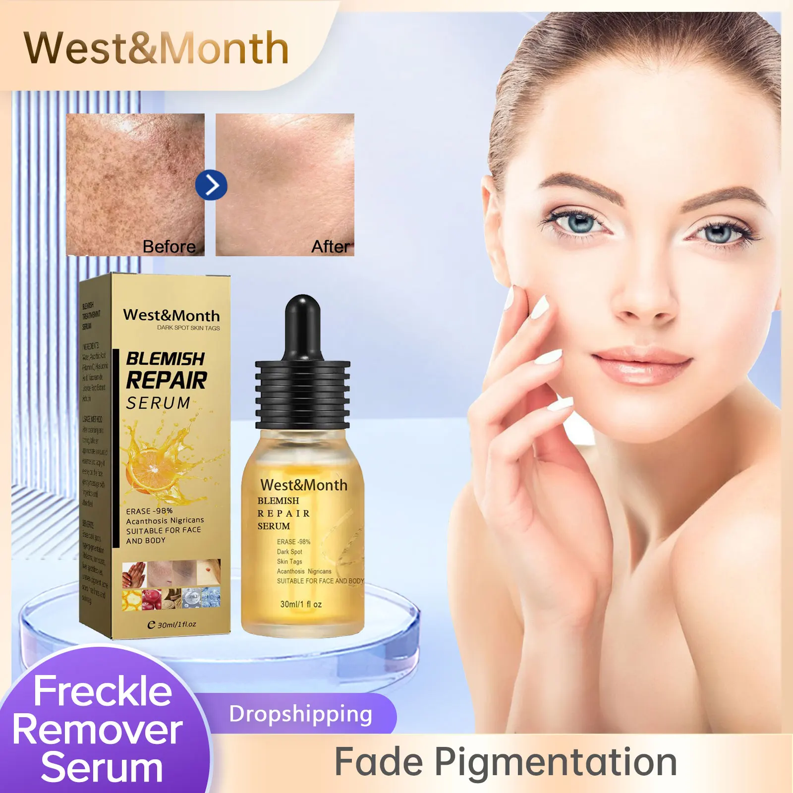 

Freckle Repair Serum Reduce Chloasma Remove Dark Spots Fade Pigment Lightening Melanin Whiten Brighten Removing Melasma Essence