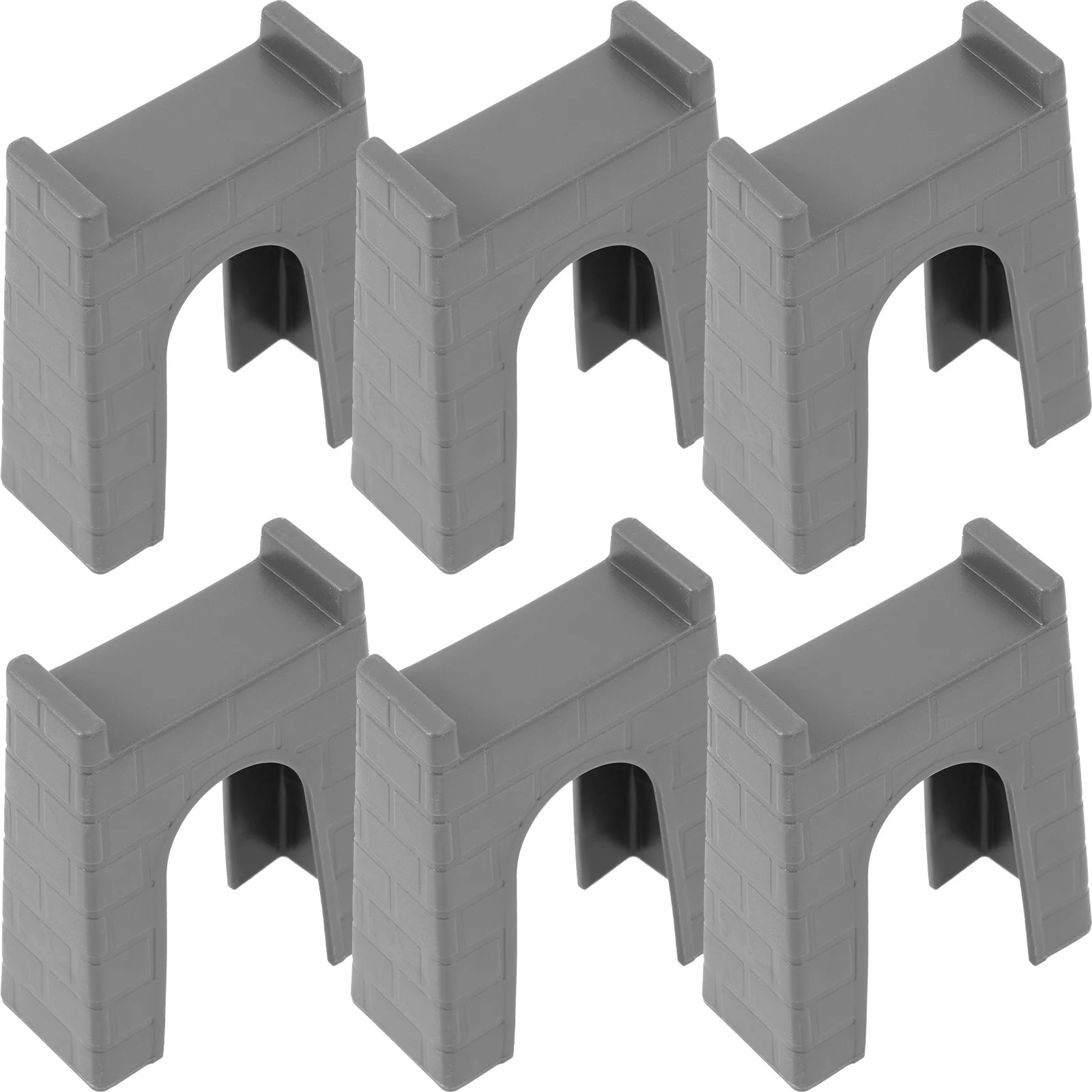 

6 Pcs Train Pier Child Toy Railway Accessories Plastic Playes Supporting Item Bridge Supports Wooden Playset