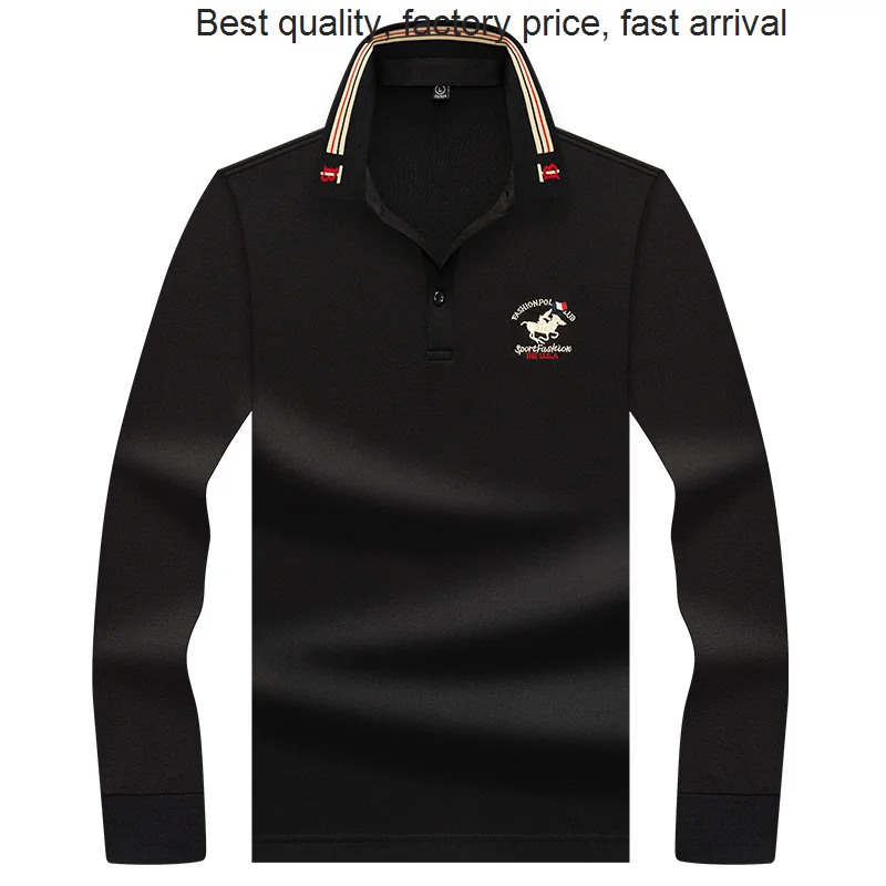 

Высококачественная Роскошная брендовая осенне-зимняя новая футболка с длинными рукавами с вышивкой топ Поло рубашка с лацканами популярны...