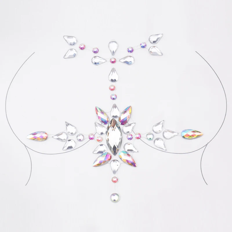 

Временные женские наклейки-татуировки, драгоценности на грудь, кристаллы, бриллианты, акриловые стразы, наклейки для лица