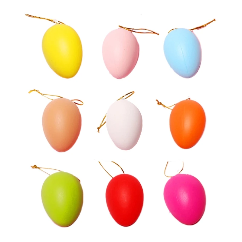 

12 шт. пасхальные пластиковые яйца, сделай сам, окрашенные вручную яйца, подвесные Подвески