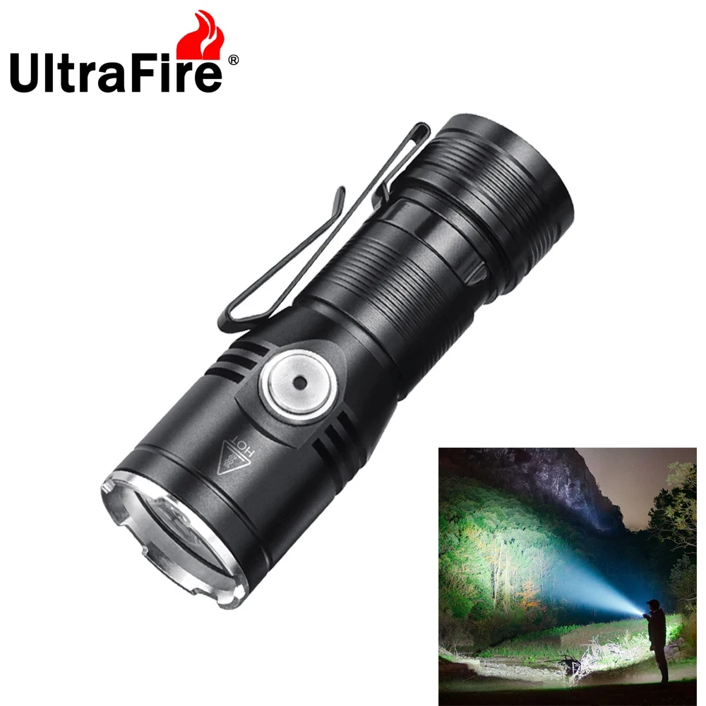 

UltraFire ET15 Mini High Power Led Flashlights With USB Charging 6 modes Portable Rechargeable Led Lamp Handheld EDC Torch Light