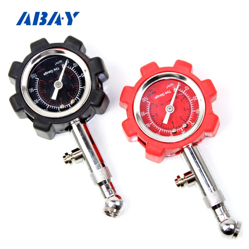 

High Accuracy Tire Pressure Gauge Black Red 0-100 Psi for Precision Car Air Pressure Tyre Gauge for Car Truck and Motorcycle