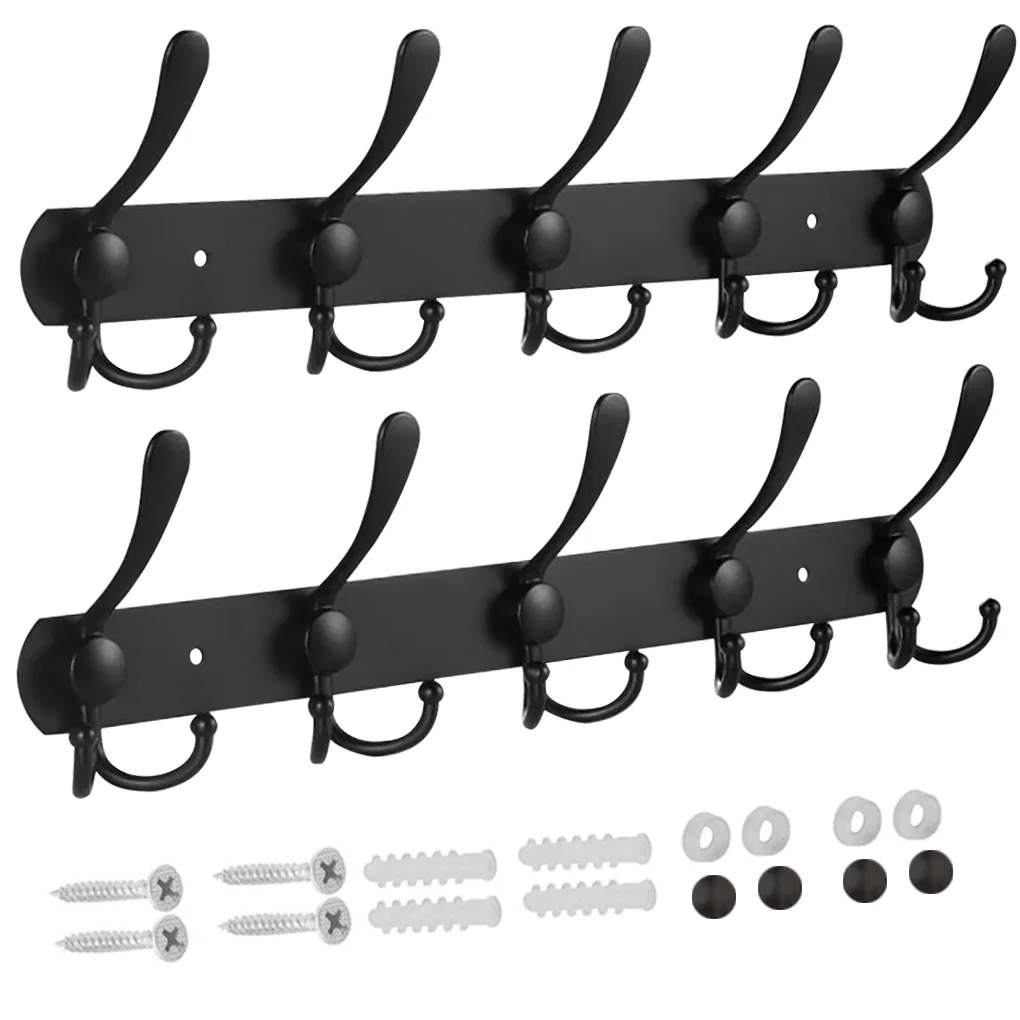 

2Pcs Clothes Door Hooks Rack Stainless Steel Coat Hats Hanger Bathroom Wall Entrance Bag Shelf