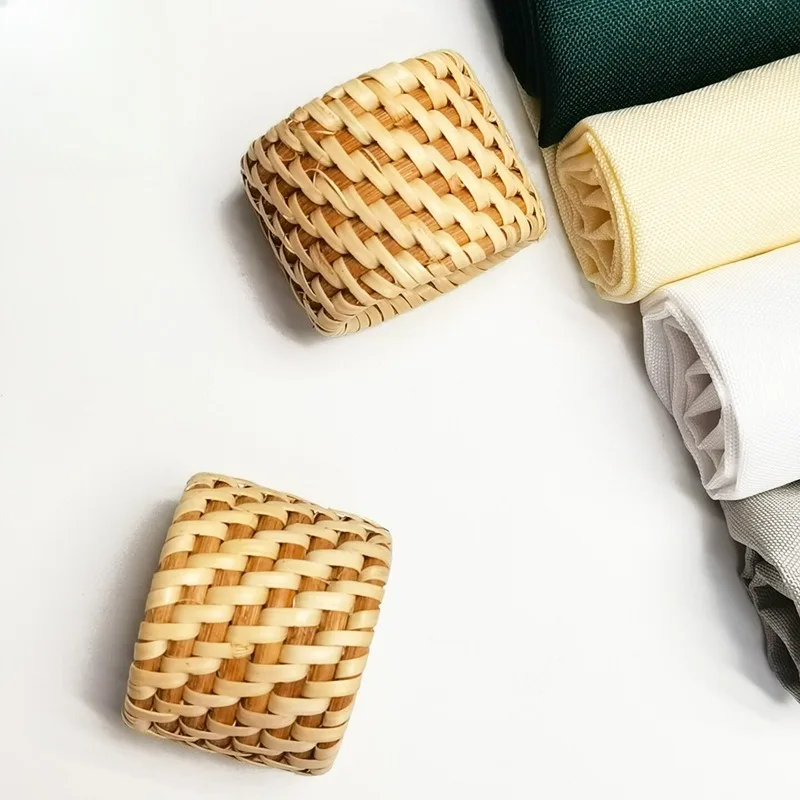 Женское кольцо для бумажного полотенца рта Тканое Пряжка салфеток украшение