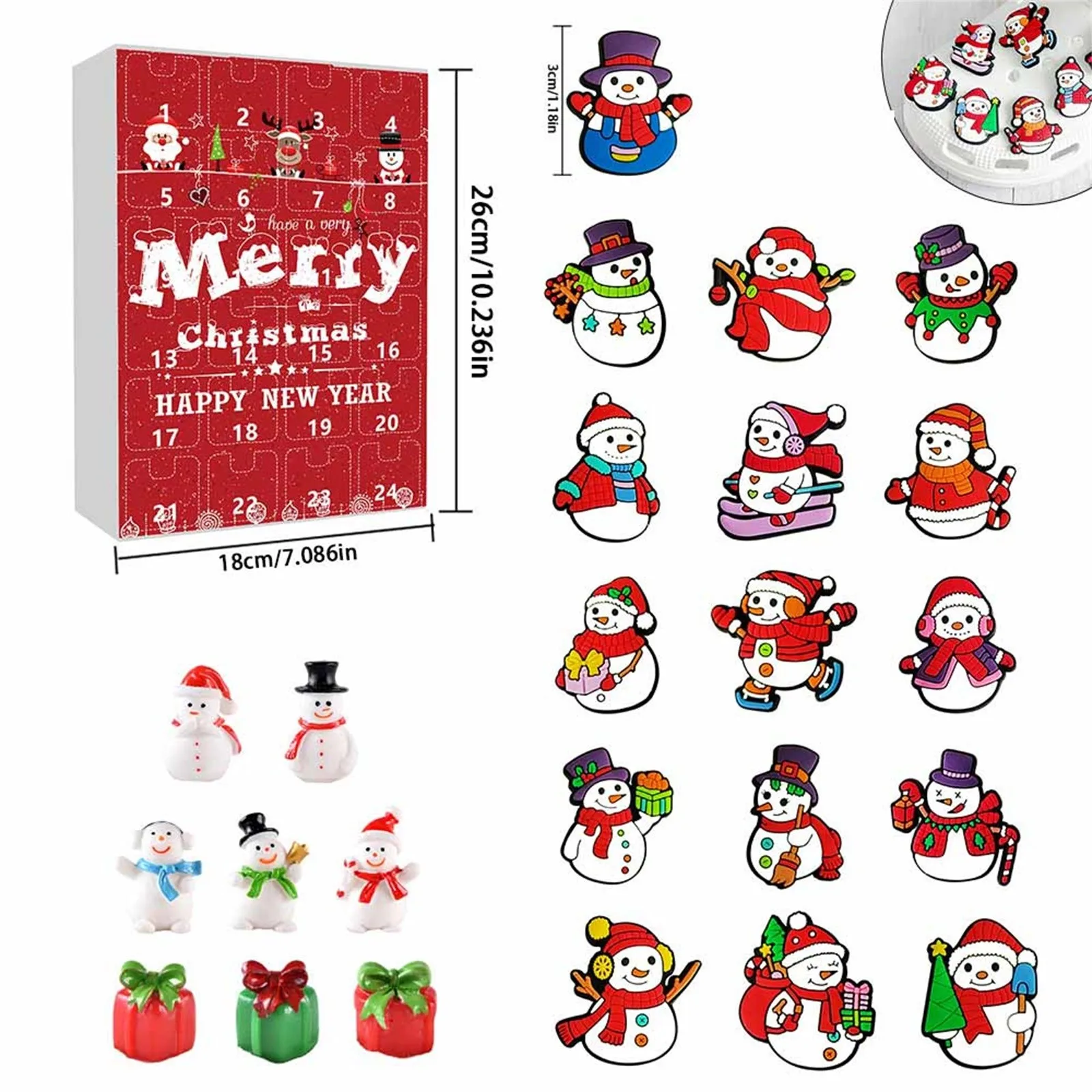 Календарь с навесом на новый год 2024 24 Рождественские акриловые украшения