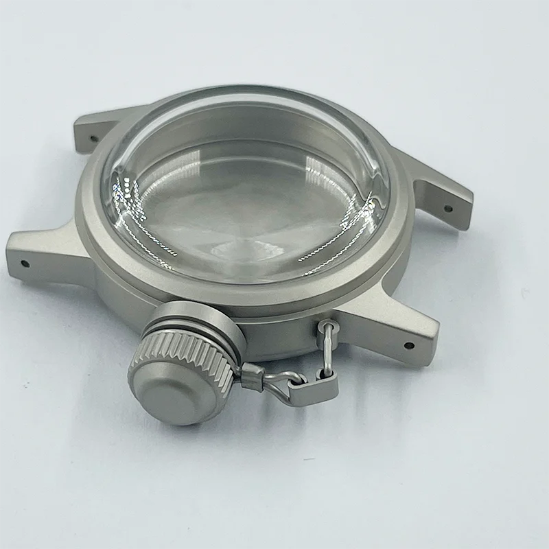 Watch Modify Parts Solid 36mm Sandblast Stainless Steel Frogman Watch Case K1 Bubble Glass Suitable For NH35/36 Movement