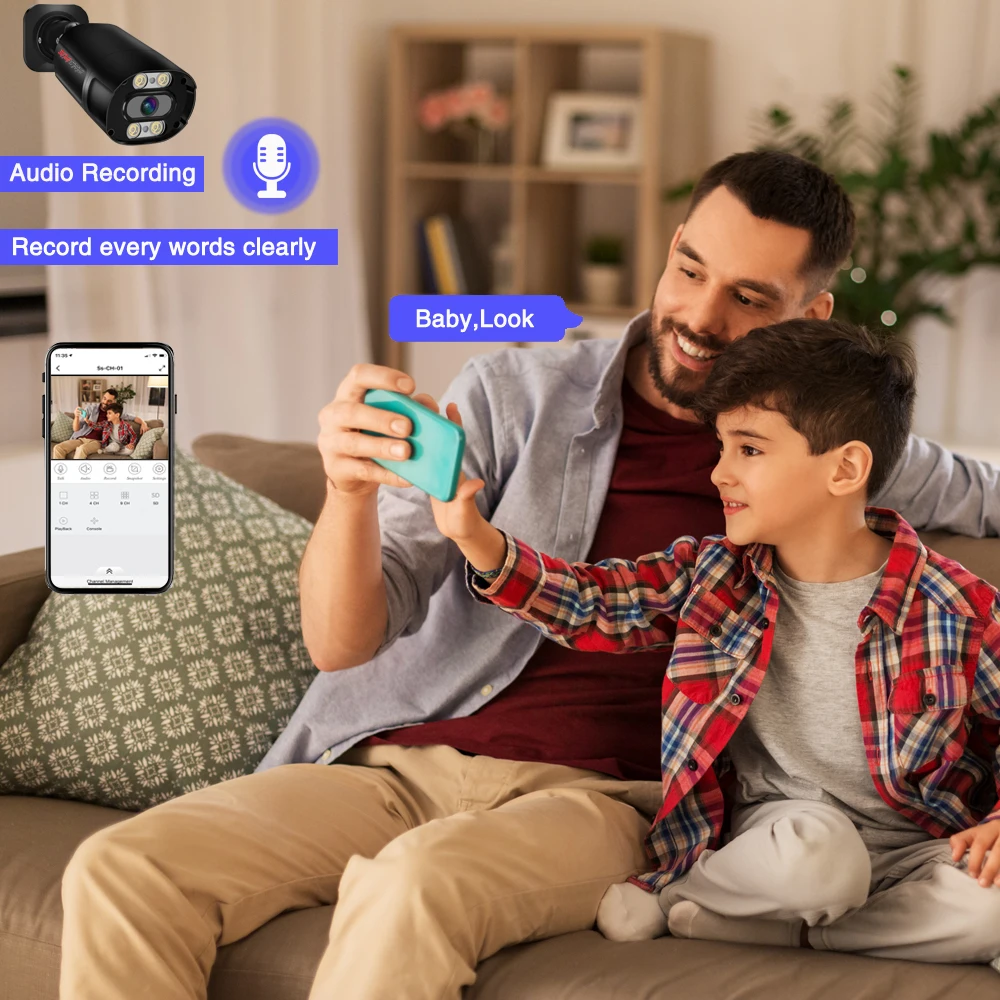 Продажа SIMICAM 4K система видеонаблюдения Ultra 8MP POE NVR Kit металлическая уличная Водонепроницаемая Аудио Цветная камера ночного видения CCTV