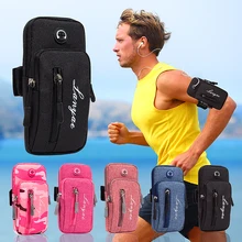 Sports Arm Bag Unisex Mobile Phone Money Key Storage Simple with Earphone Jack Outdoor Running Accessories Gym Large Adjustable