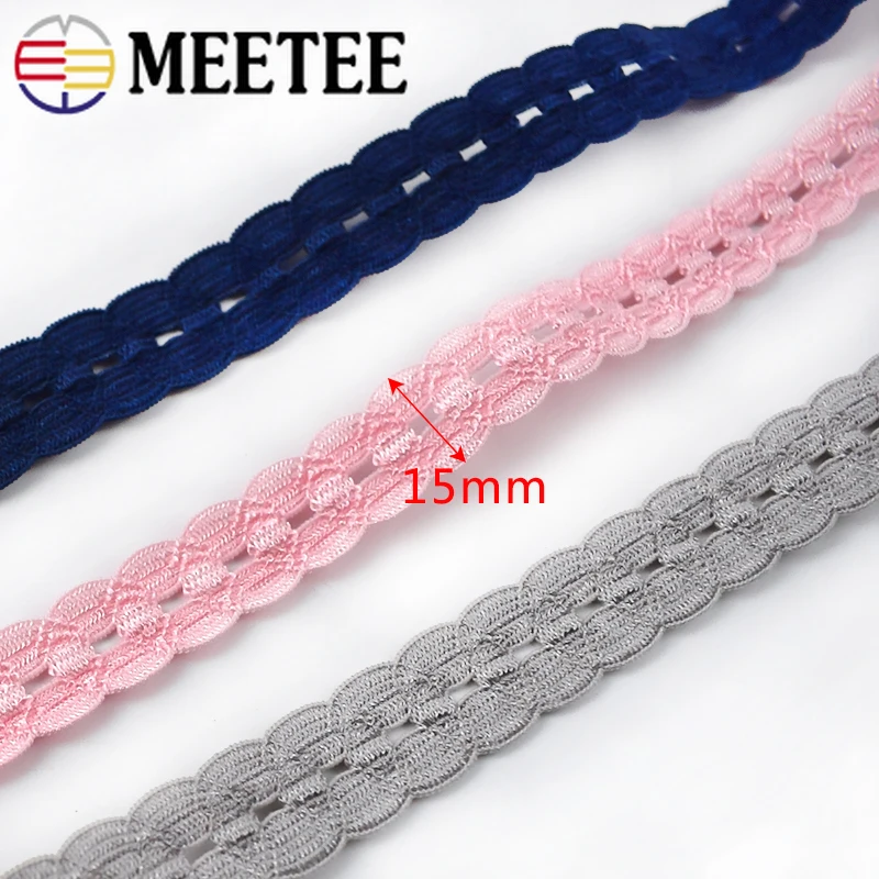 20/42M 15mm Mesh Spandex Elastic Band Baby Hair Decorative Stretching Buttons Tabs Loop Trim Tiny Ribbbon Strap Belt Accessories | Дом и сад