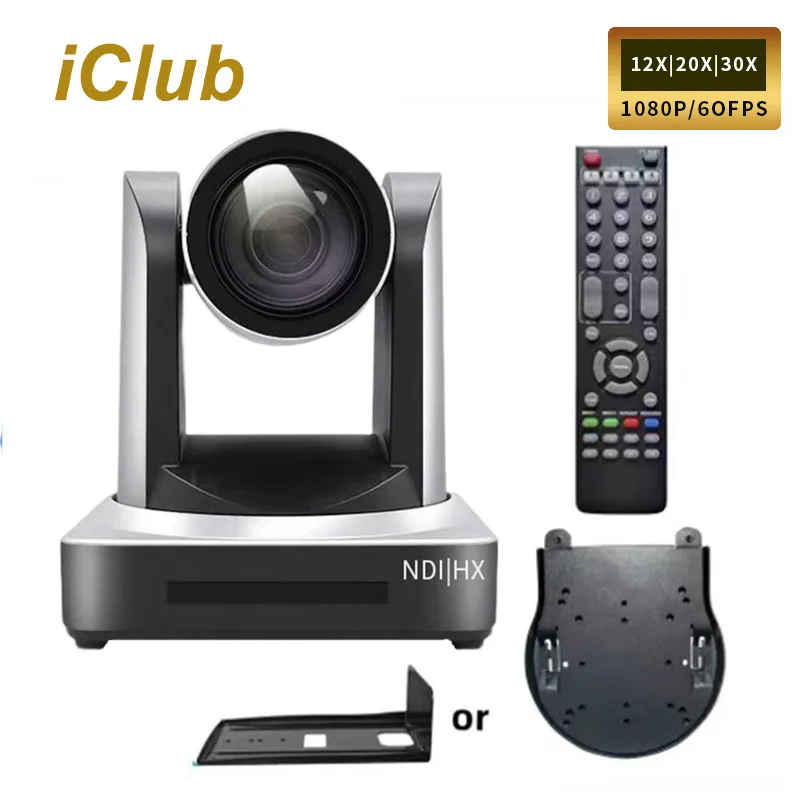 

iclub Broadcast NDI POE 20X 30X 12X PTZ Conference Camera sdi hdmi lan usb HD1080P connect IP Controller Church Live Streaming