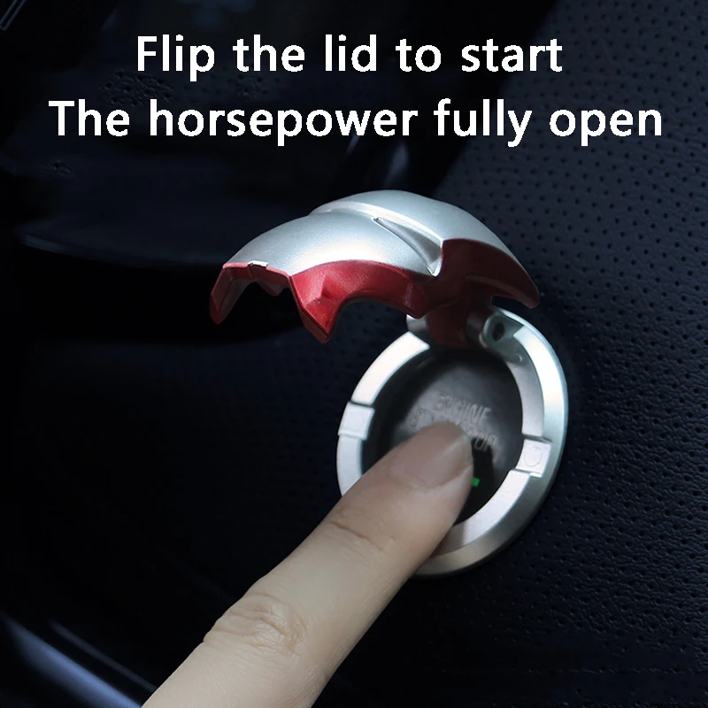 Marvel Spiderman Iron Man ABS plastic Car Interior Sticker Anime Figure Engine Ignition Start Switch Button Cover Trim Toys |