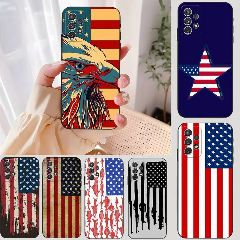 

America Usa Flag Phone Case For Samsung S22 S22Ultra S30 S21 S20 S10 E Plus Ultra Lite S21Fe S9Plus Fundas Shell Cover