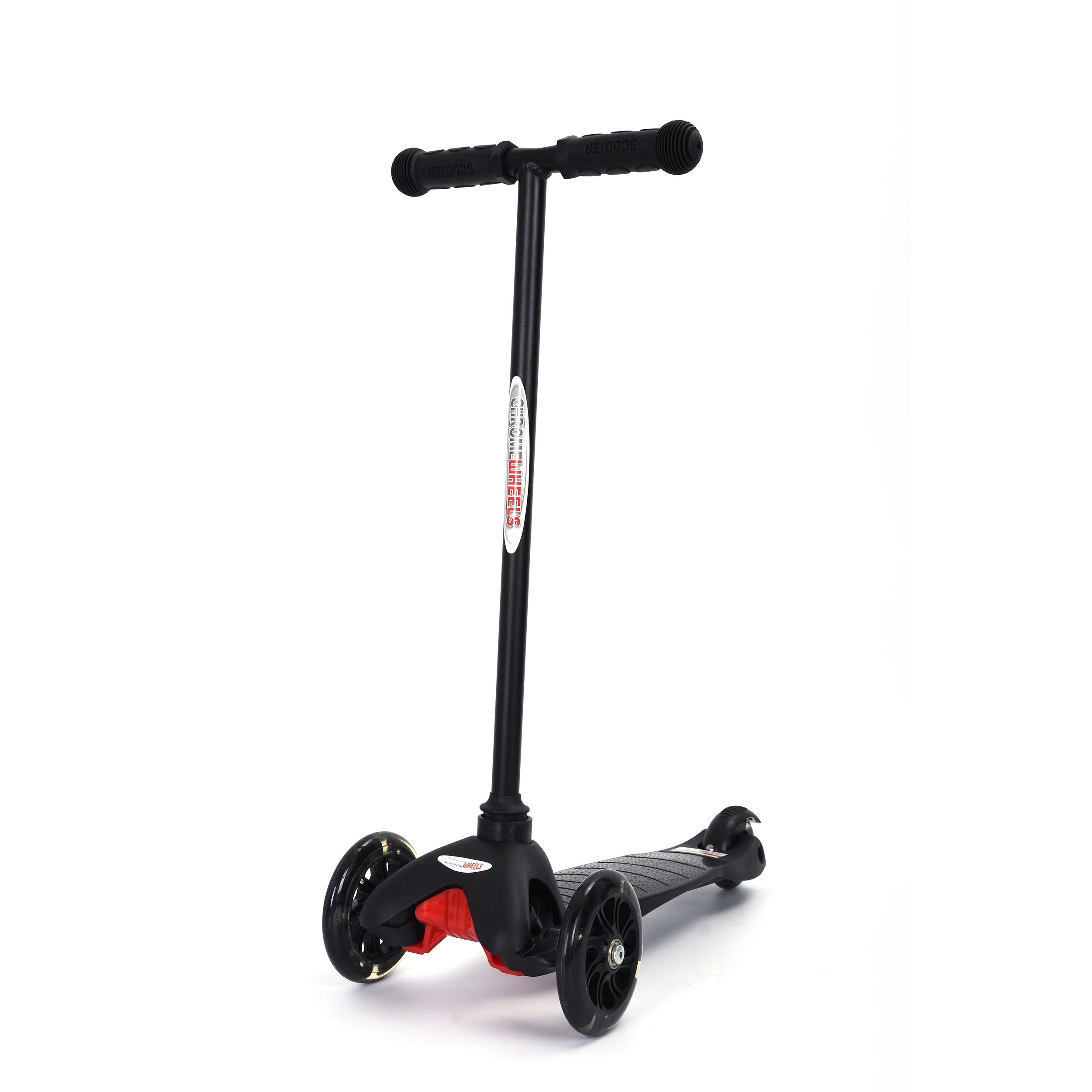 

Scooter With Flashing Pu Wheel - Black