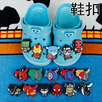 marvel super hero shoe buckle single sale wholesale anime sandals accessories pvc croc charms diy decoration kids x mas gifts