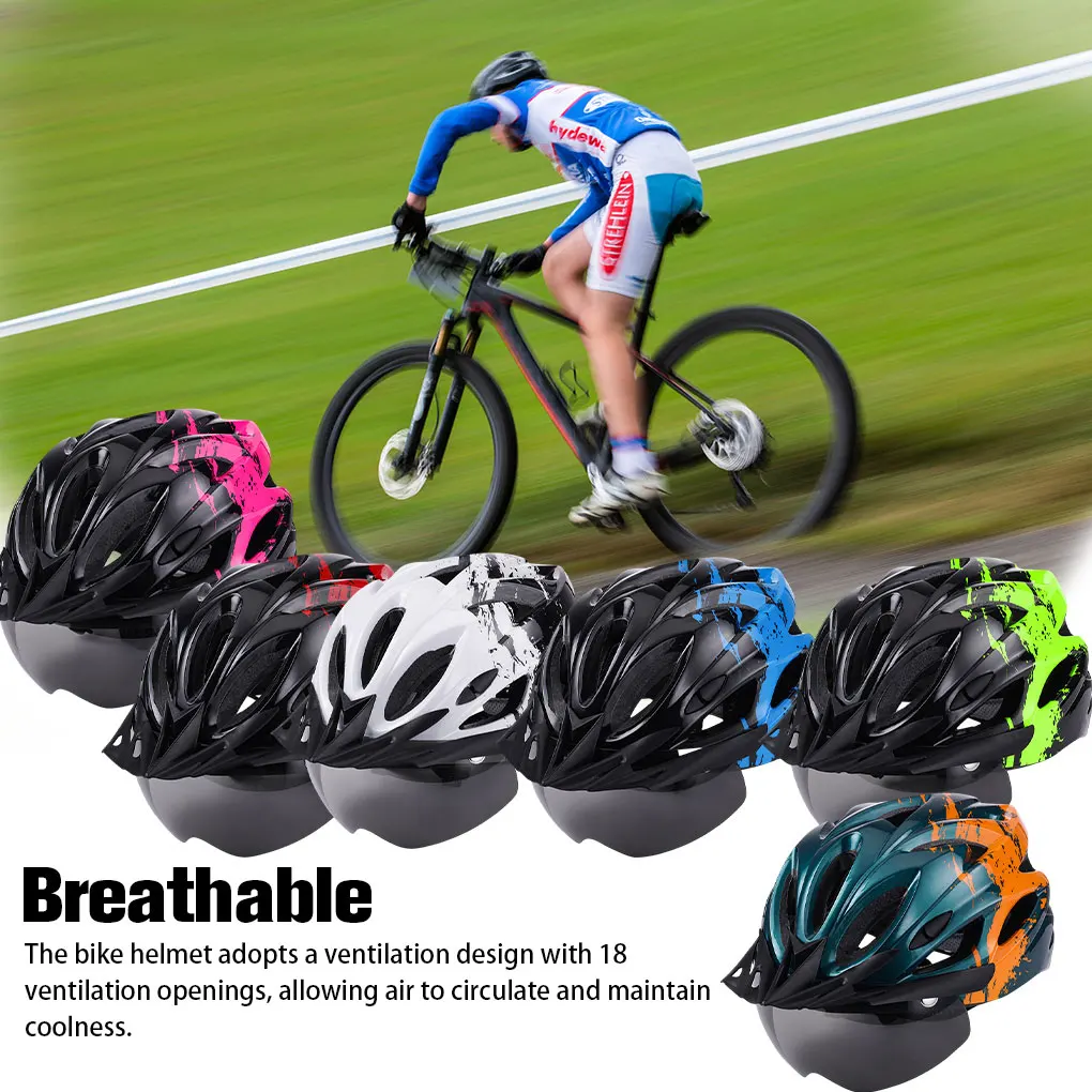 

Bike Helmet for Men Women, Lightweight Cycle Helmet with LED Light Magnetic Goggle Sun Visor, Mountain&Road Bicycle Helmets