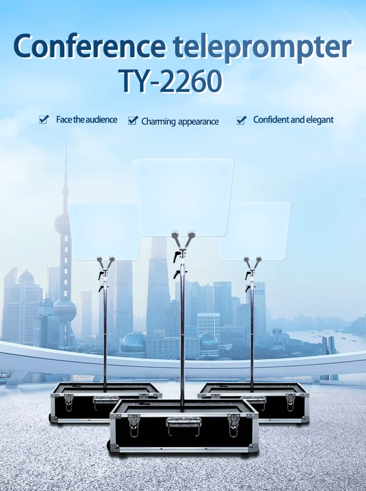 

TYST 19 inch Teleprompter Presidential Speedprompter Folding Portable Version for Live Stage Speech meeting Transparent glass
