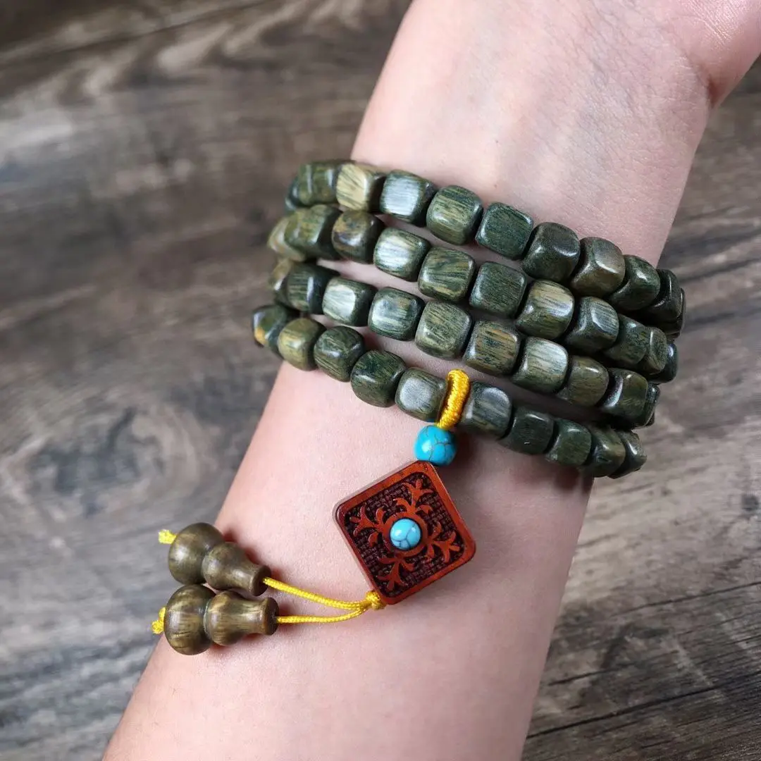 UMQ аргентинские старые материалы кубические бусины для сахара 108 зеленые