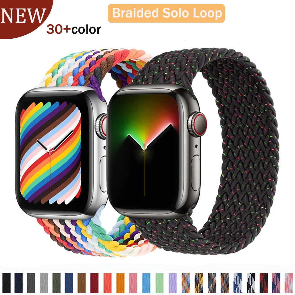 Strap For Apple Watch Band 44mm 40mm 45mm 41mm 42mm 38mm 44 Nylon Elastic Fabric Bracelet iWatch series 3 4 5 SE 6 7 8 49mm 45mm