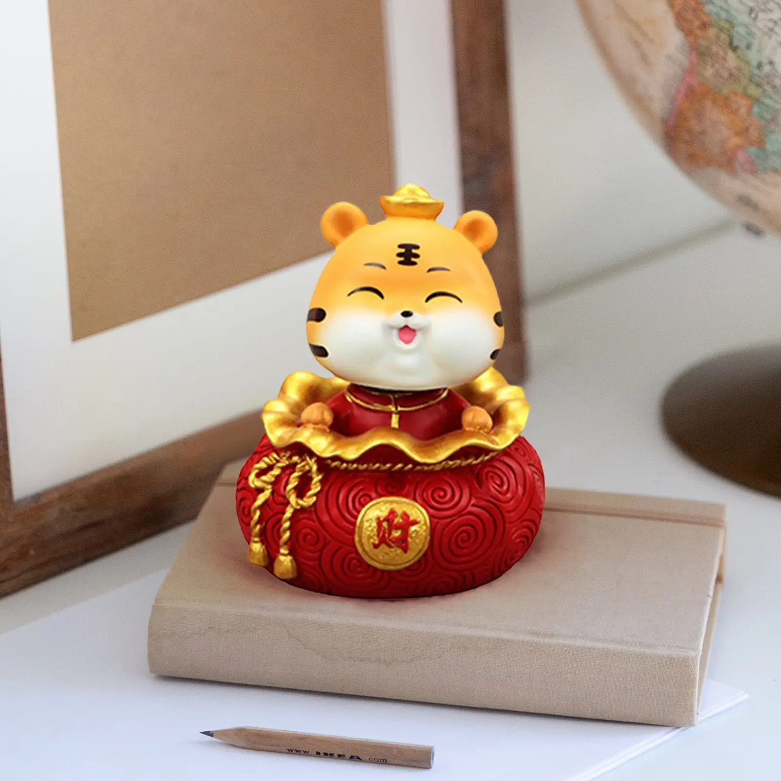 Статуя знака зодиака Тигра для приборной панели Бобл-головки фигурки из смолы