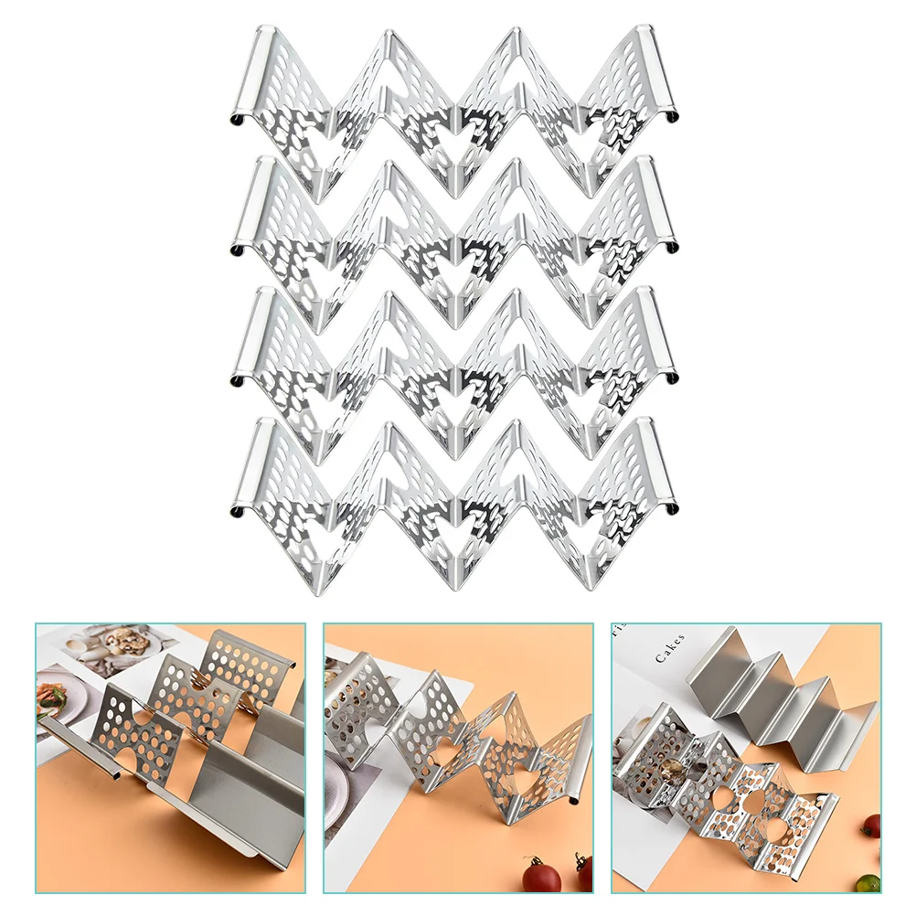 

Taco Holder Tray Stand Rack Shell Pie Plate Mexican Metal Server Pancake Serving Trucktortilla Set Holders Maker Cake Dessert