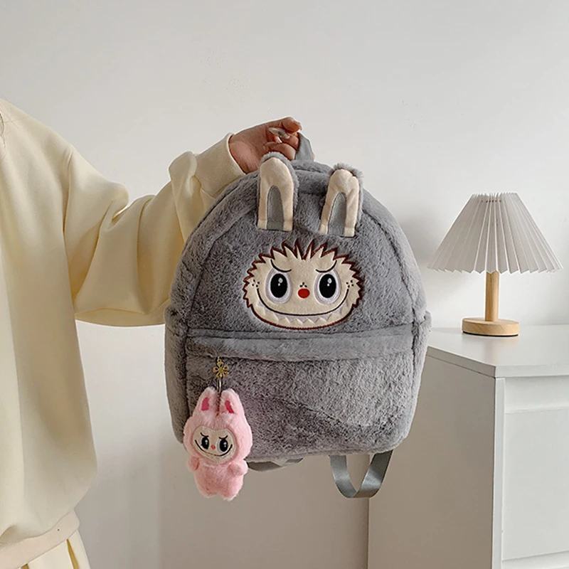 New 2024 Labubu Bakcpack For Girls Kids Cute Cartoon Doll Bag Student Kawaii Backpack Outdoor Travel Birthday Gift