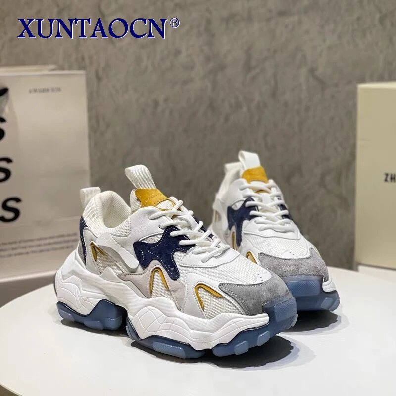

2022 New Women's Sports Shoes Spring Summer Platform Fashion Daddy Shoes Student Military Training Sneakers Shoes for Women