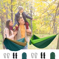 outdoor supplies hammock camping parachute cloth 2 people portable outdoor camping hammock with nylon color blocking hammock