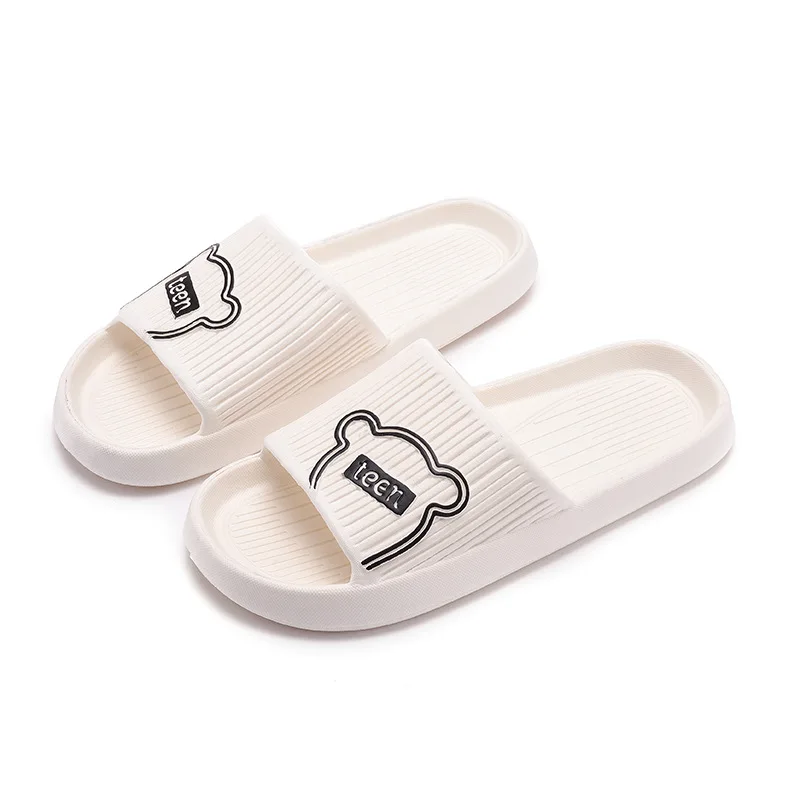 Outdoors Summer Women Men Flat Thick Platform Slippers Non-Slip Cartoon Home Bath Sandals Beach Slides Couples Ladies Shoes