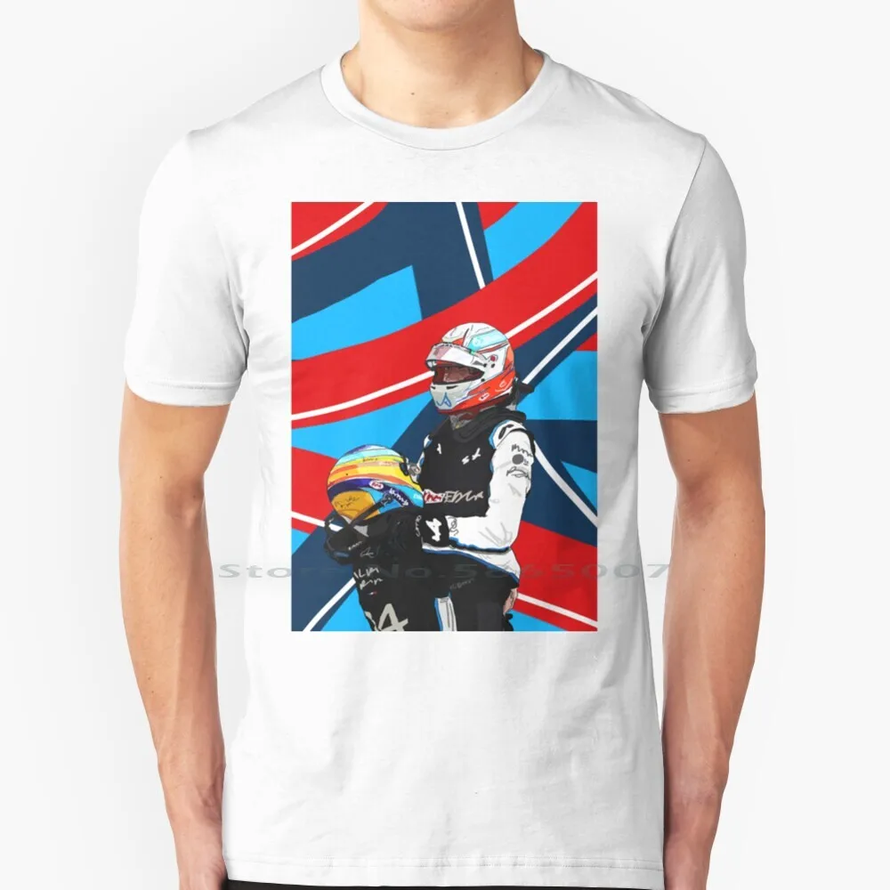 

Футболка Esteban Ocon и Фернандо Алонсо, яркая, 100% хлопок, Esteban Ocon Фернандо Алонсо, цифровой рисунок, Альпийский