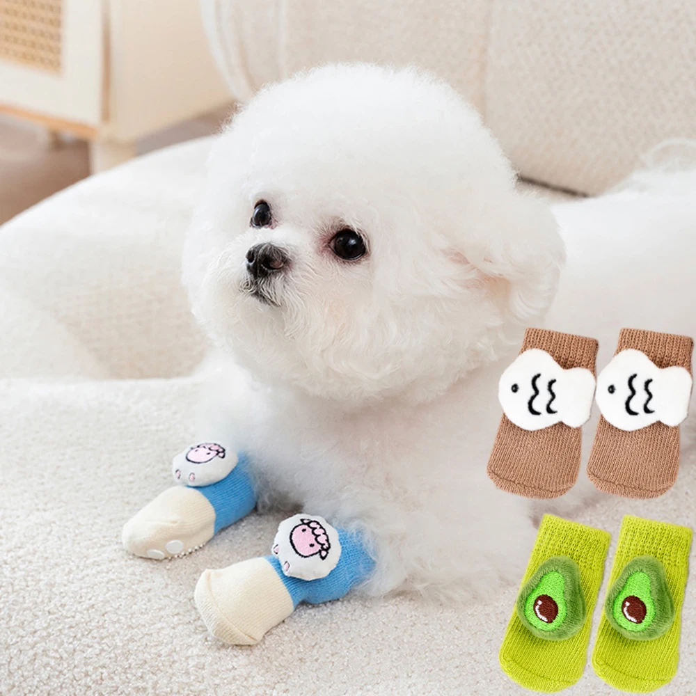 

Warm Pet Socks Soft Puppy Dog Socks Breathable Pet Knits Socks Dog Anti Slip Safety Sock Colorful Dog Sock Pet Supplies 2023 New