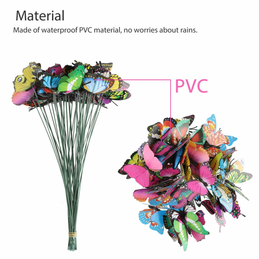 

Useful Butterfly Stakes Decor Home Decoration Professional Universal Useful Yard Flower Functional Home Outdoor
