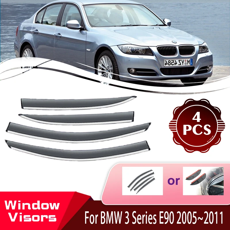 

Window Visors For BMW 3 Series E90 2005~2011 Rainproof Car Window Wind Sun Rain Visor Deflector Awning Shelters Car Accessories