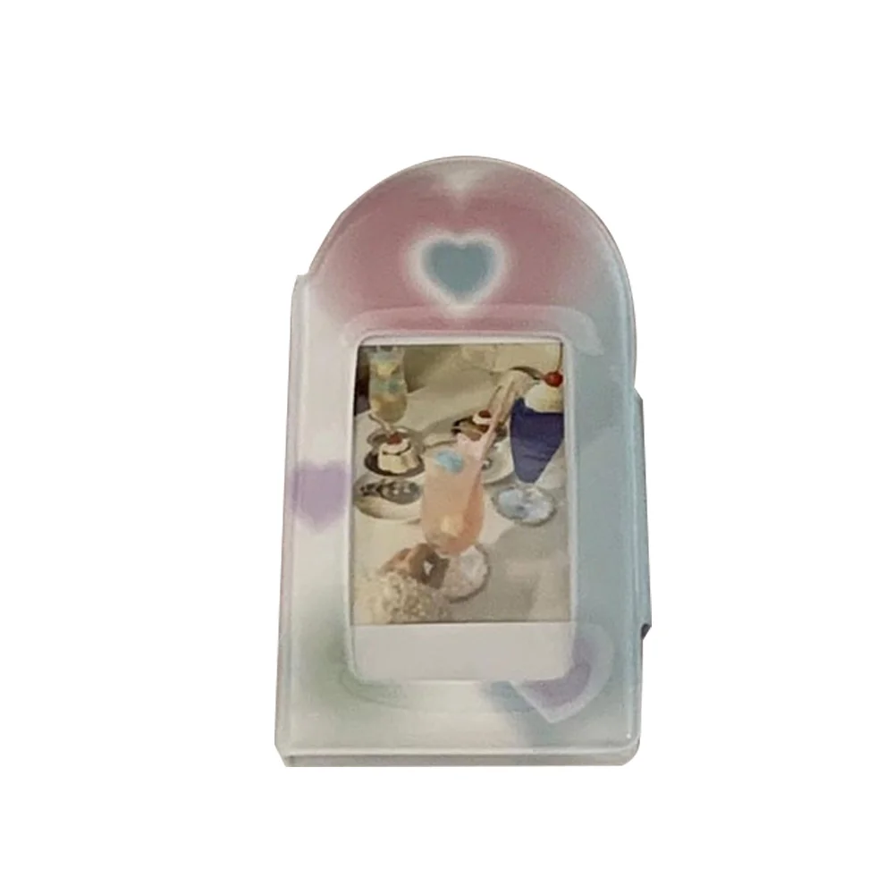 Держатель для фотокарт Y2K с винтажным сердцем и пряжкой квадратный ажурный