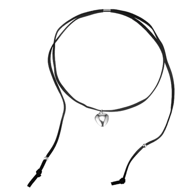 

Rope Necklace Metal Heart Pendant Collar Chain Choker Fashion Party Jewelry
