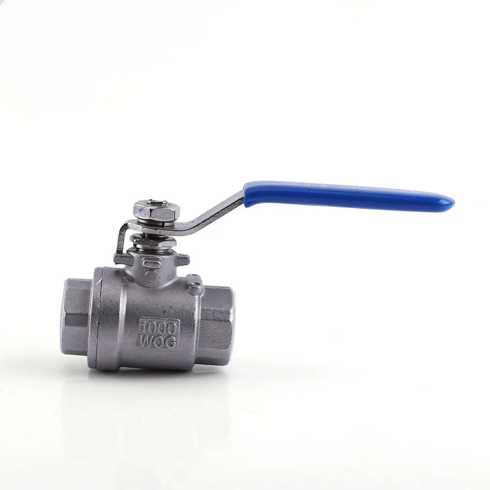 

1/2'' NPT Full Port 2 Way Rotary Lever Stainless Steel SS304 Two Pieces Ball Valve WOG1000 Two Piece Ball Valve,female pipe Two