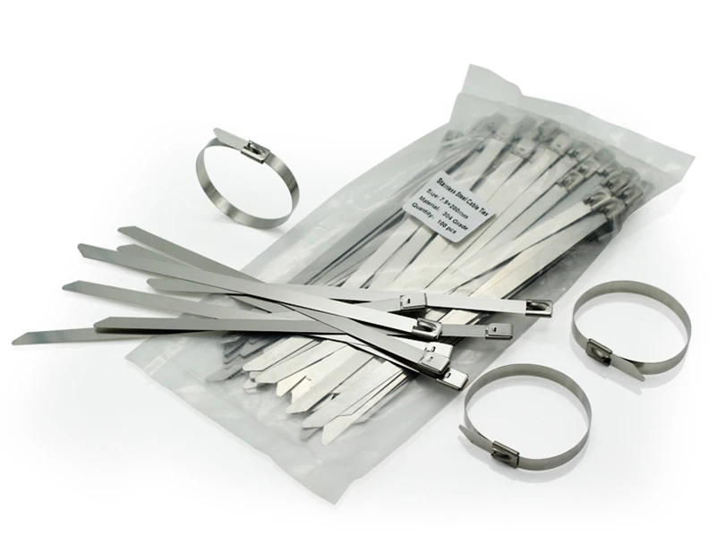 Набор = 1000 шт. материал 304 Нержавеющая кабельная стяжка (шариковый замок) ширина: 7 9