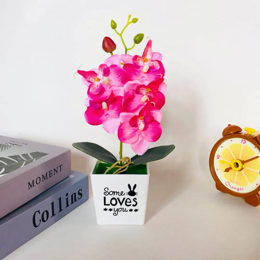 

Artificial Pot Plant Delightful Phalaenopsis Flower Plant with Pot Brings Natural Beauty to Your Home or Garden