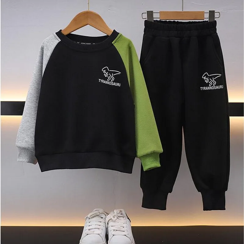 Спортивный костюм для мальчиков 2-10 лет Повседневный пуловер свитшот штаны 2