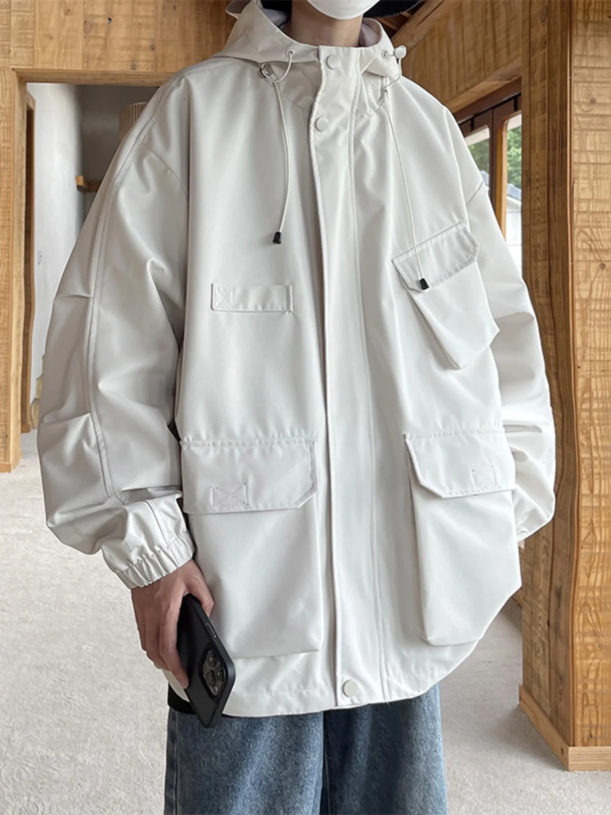 Мужская непромокаемая куртка с капюшоном весна-осень