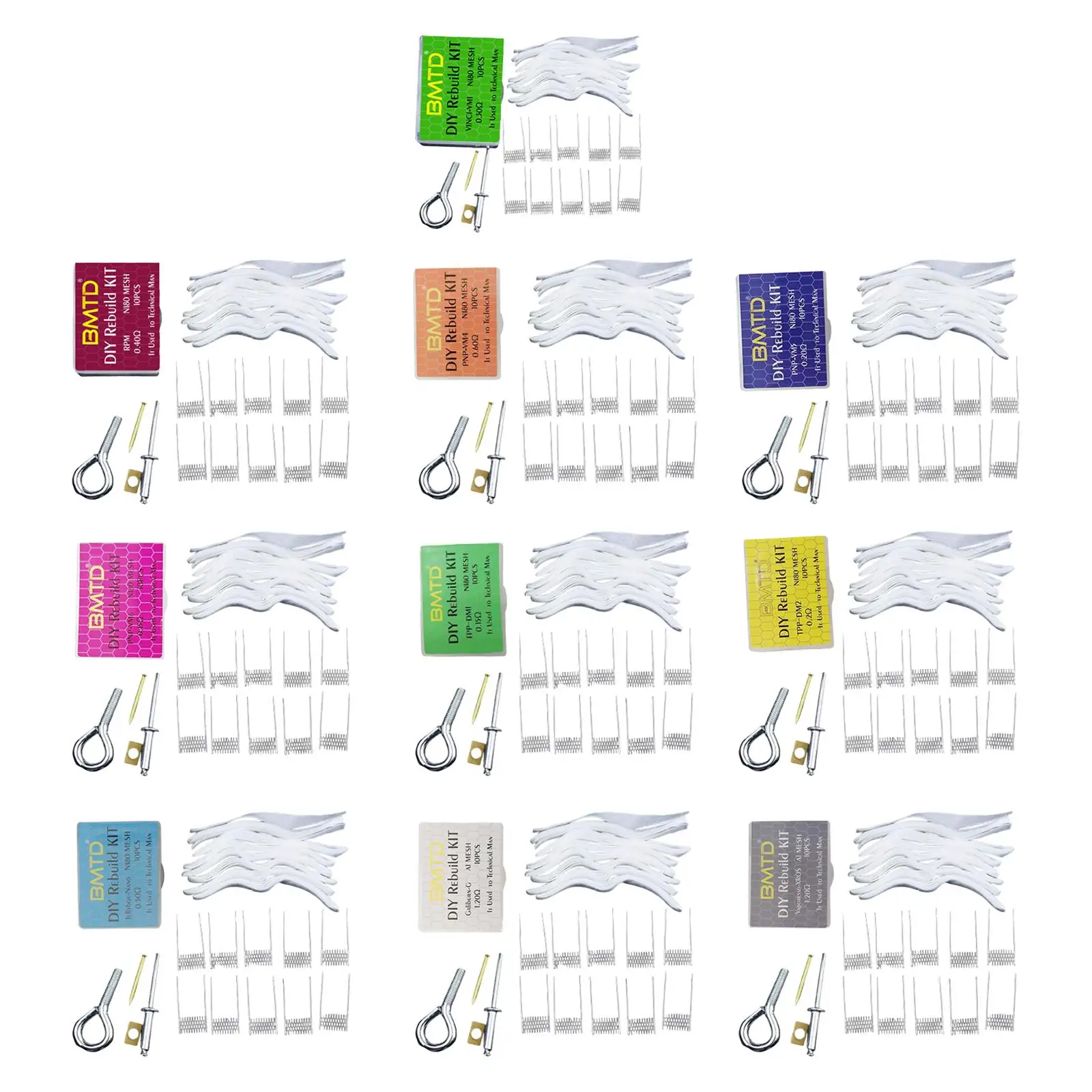 

DIY Tool Rebuild Kit Coil Head Pod Kit Cartridge Vaporizer Accessories DIY Rebuild Kit Ni80 Mesh Coil DIY Tool Accessory
