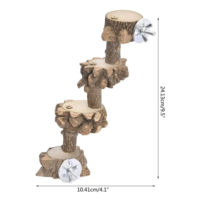 

Wood Bird Perch Natural Bird Perch Stand Parrots Ladder Scratcher Cage Accessories Branch Ladder Scratcher Perch Stand