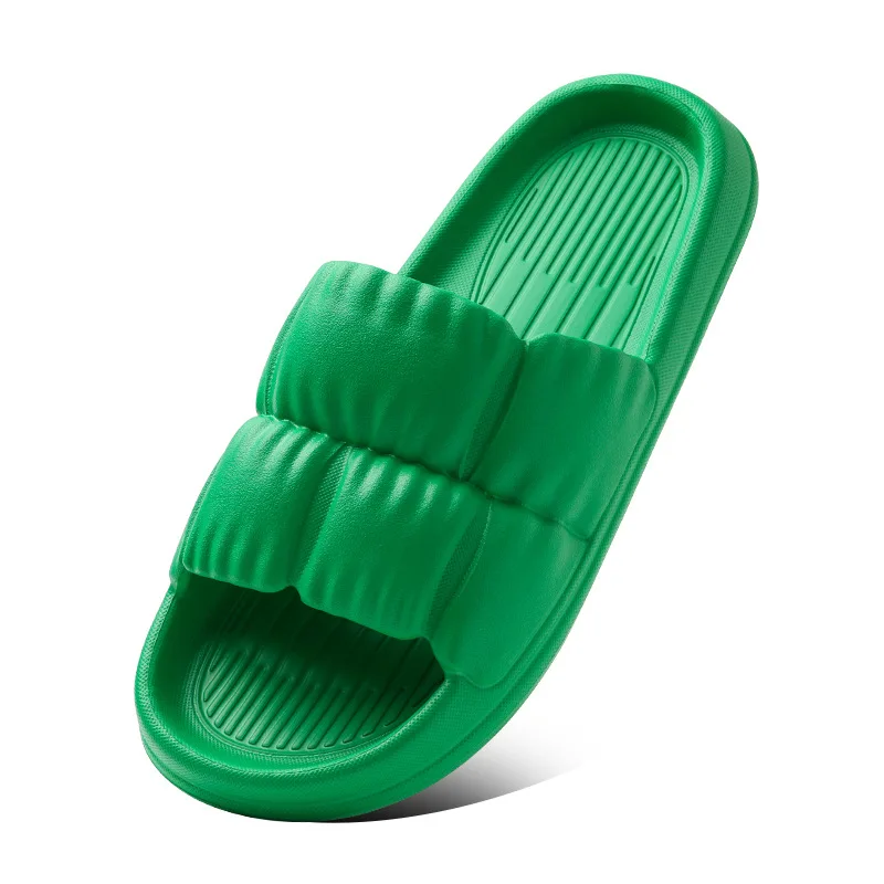 Home Soft Slippers Men's and women's flat non-slip flip-flops summer hotel solid color bathroom sandals