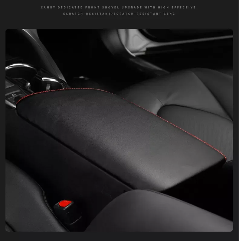 

For Toyota Camry 2018 2019 Black Leather Car Central Armrest Cover Armrest Box Case Car Accessories