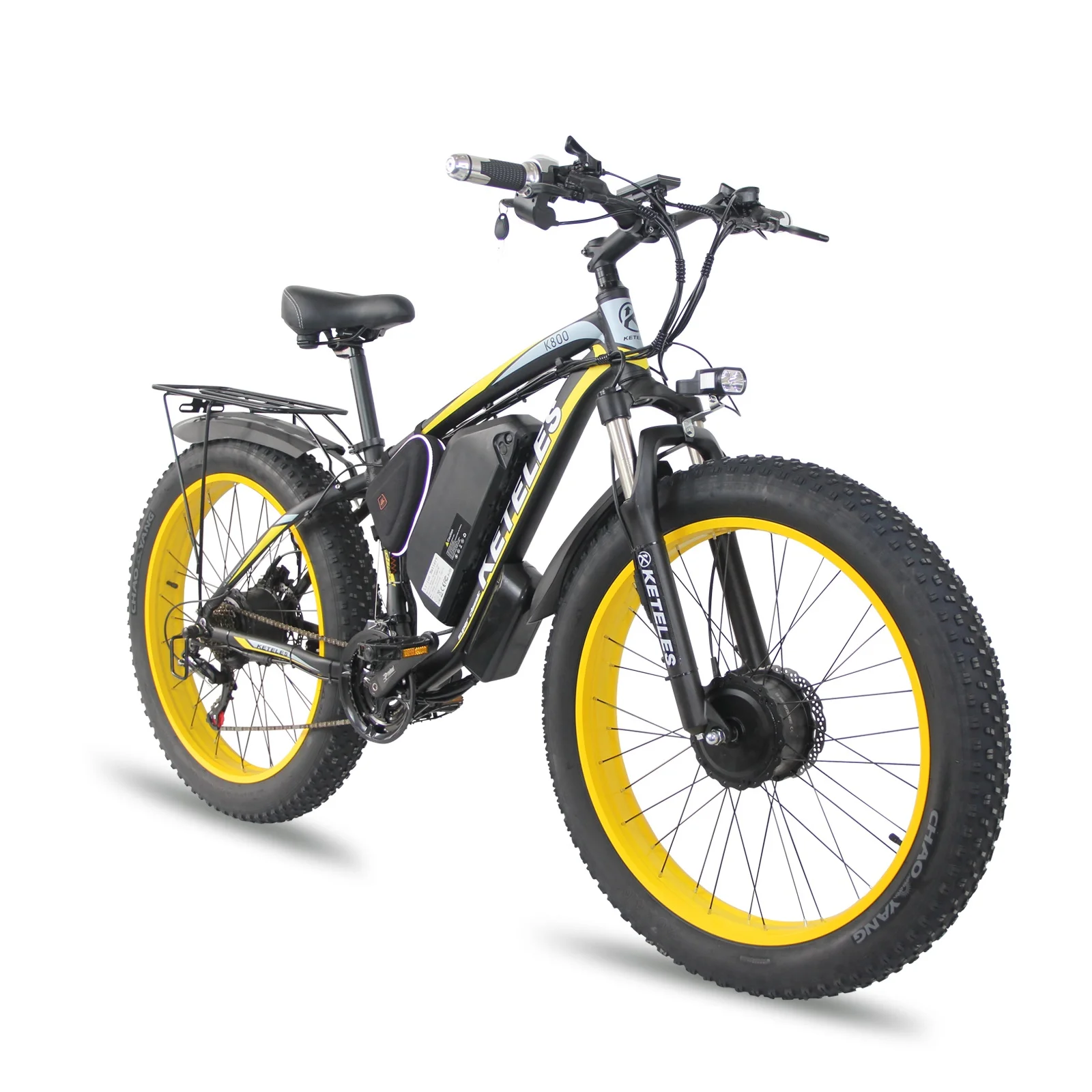 

KETELES K800 Double Motor 2 Wheel Drive 2000W Powerful Motor 17.5AH 26x4.0 inch Fat Tire Lithium Battery Electric Bicycle