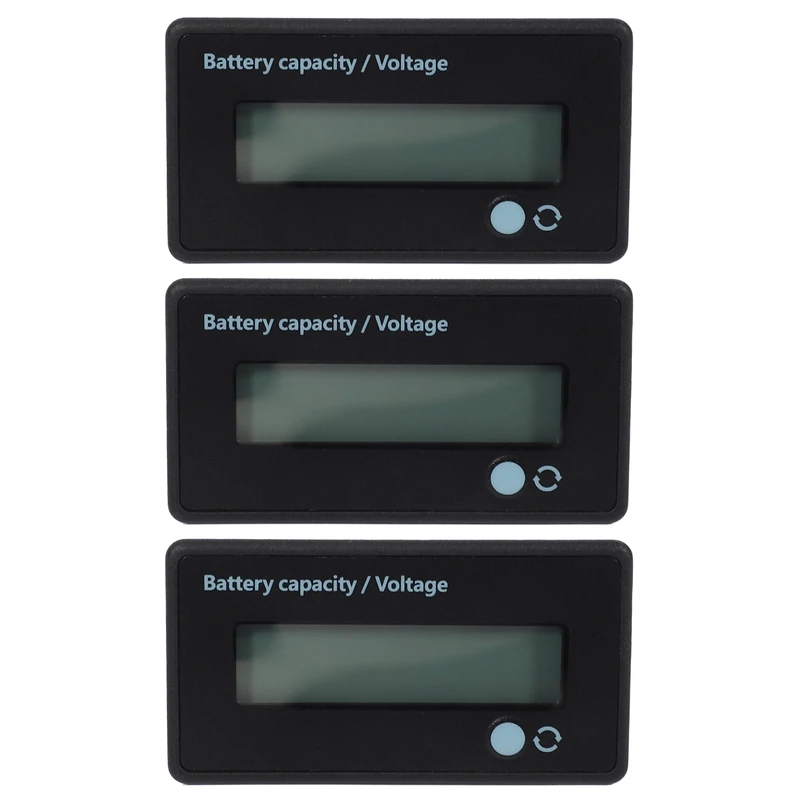

3X 12V 24V 36V 48V Battery Meter, Lead-Acid & Lithium Ion Battery Charge Discharge Monitor